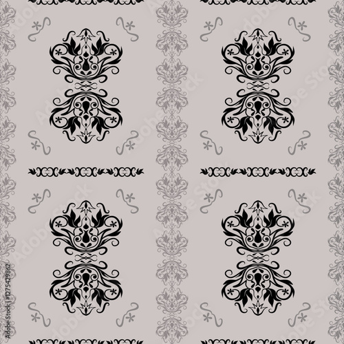 Classic Damask Seamless Pattern. Vector Illustration for Elegant Textile Design.

