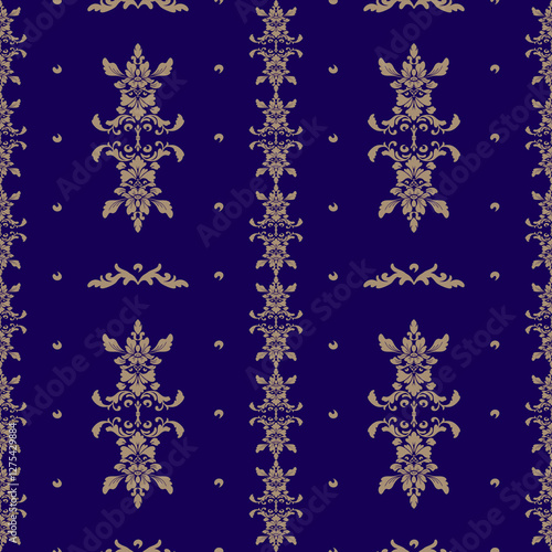 Classic Damask Seamless Pattern. Vector Illustration for Elegant Textile Design.

