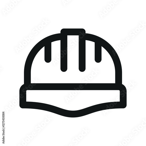 Hard hat UI icon, hardhat simple line user interface vector symbol