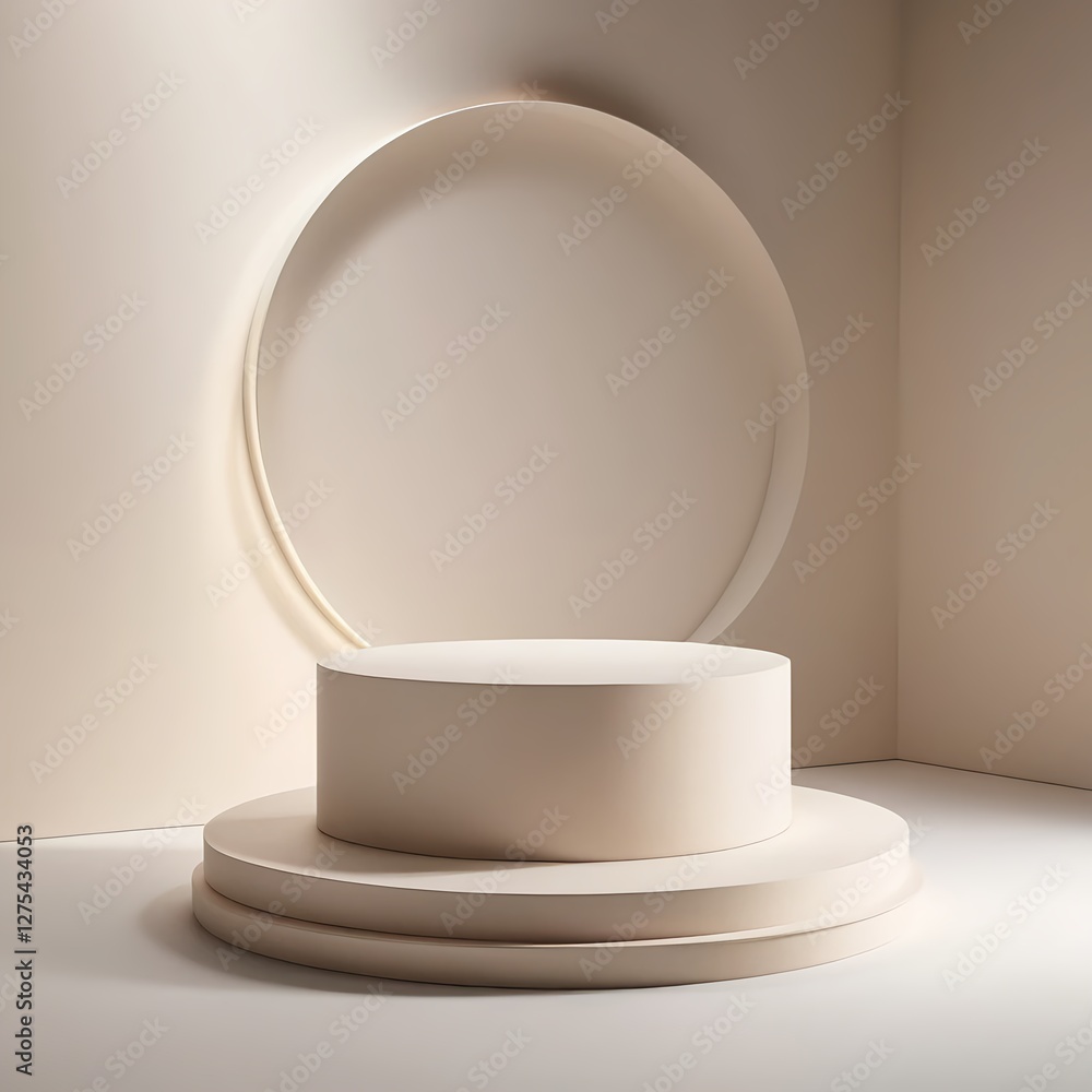 Minimalist Beige Product Display Podium Minimalist Beige Product Display Podium