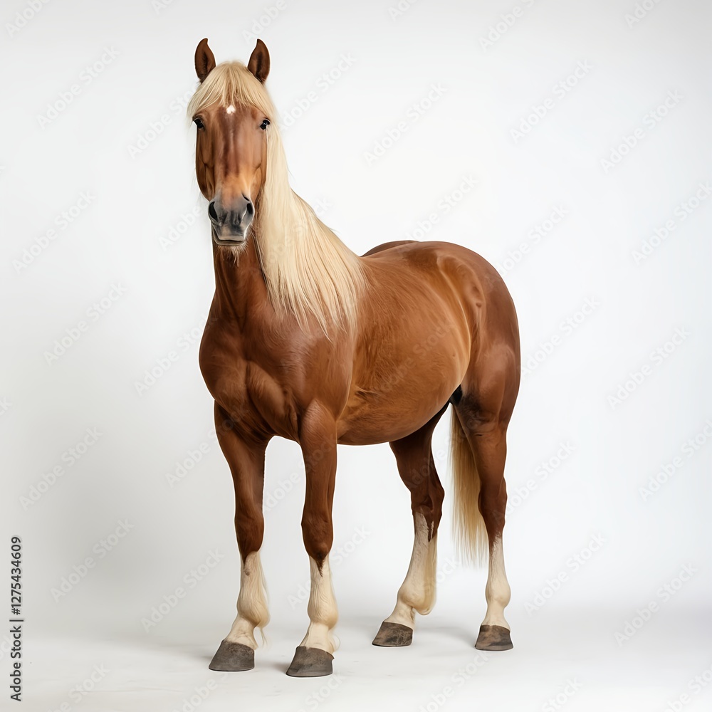 Obraz premium Chestnut Horse with Flaxen Mane and Tail