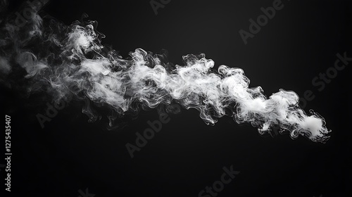 Abstract smoke plume on black background photo