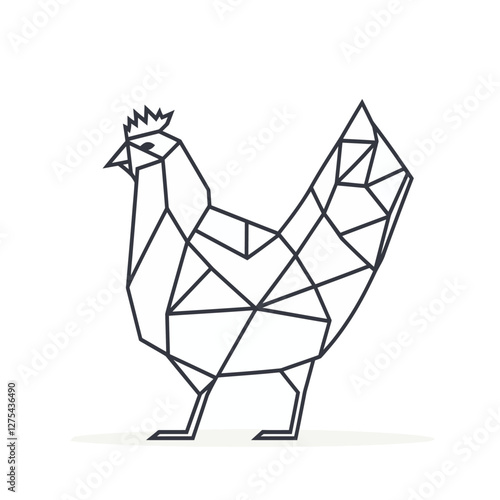 Vector Chicken in Geometric Style