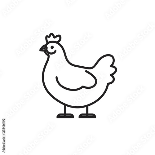 Vector Chicken in Geometric Style
