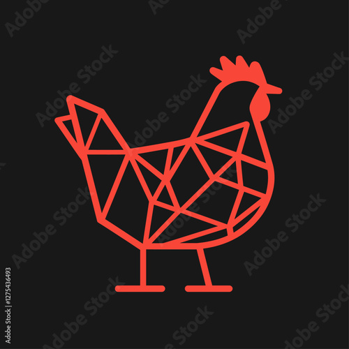Vector Chicken in Geometric Style