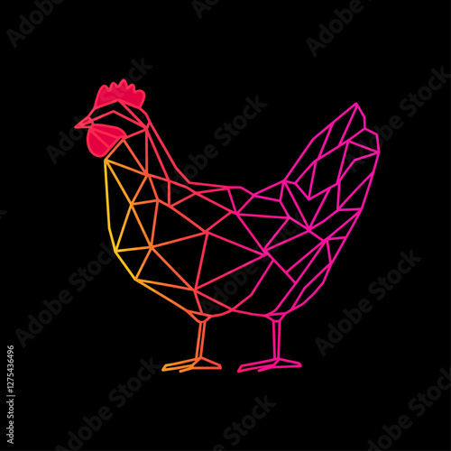 Vector Chicken in Geometric Style