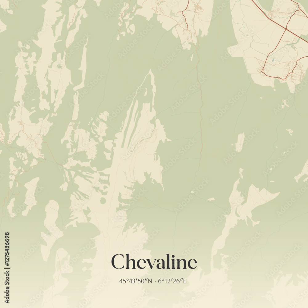 Obraz premium Vintage map of Chevaline, France.