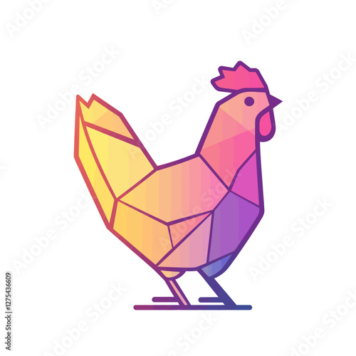 Vector Chicken in Geometric Style
