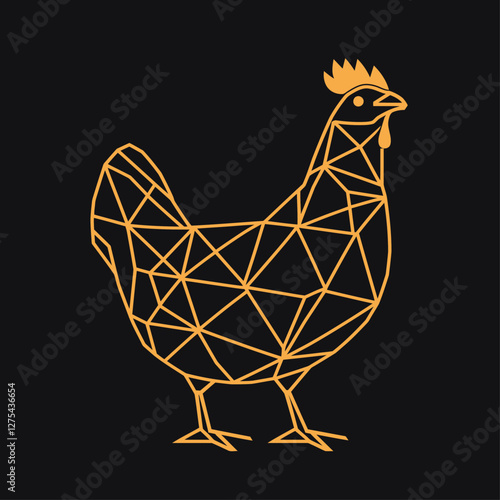 Vector Chicken in Geometric Style