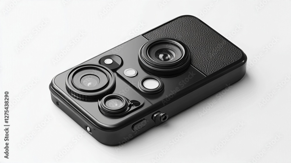 Fototapeta premium Camera lens attached to the back of a professional camera for photography and videography