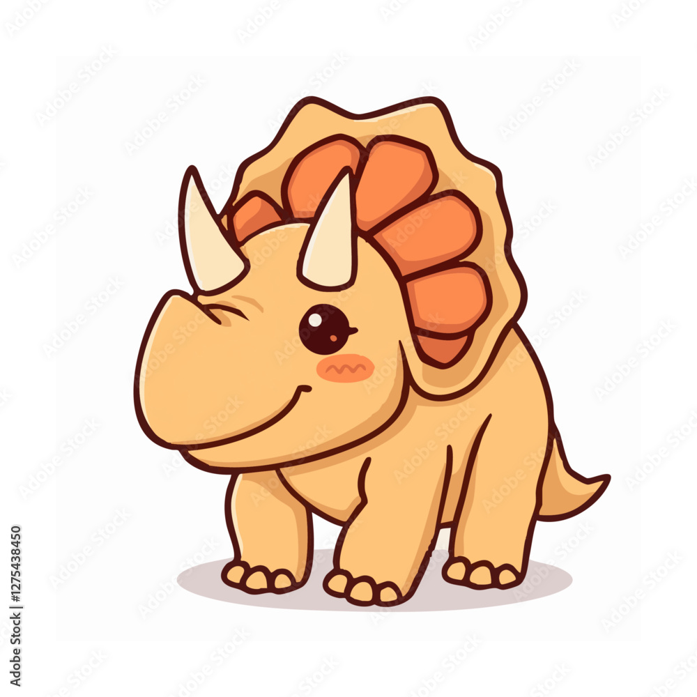 Fototapeta premium A cute orange dinosaurs illustration