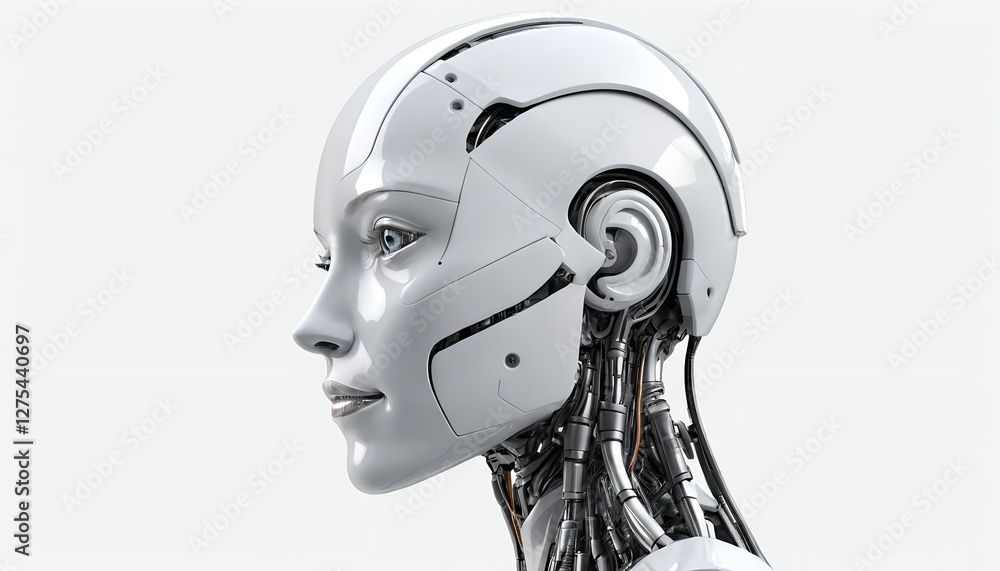 Profile of a Female Robot Head and Neck Profile of a Female Robot Head and Neck