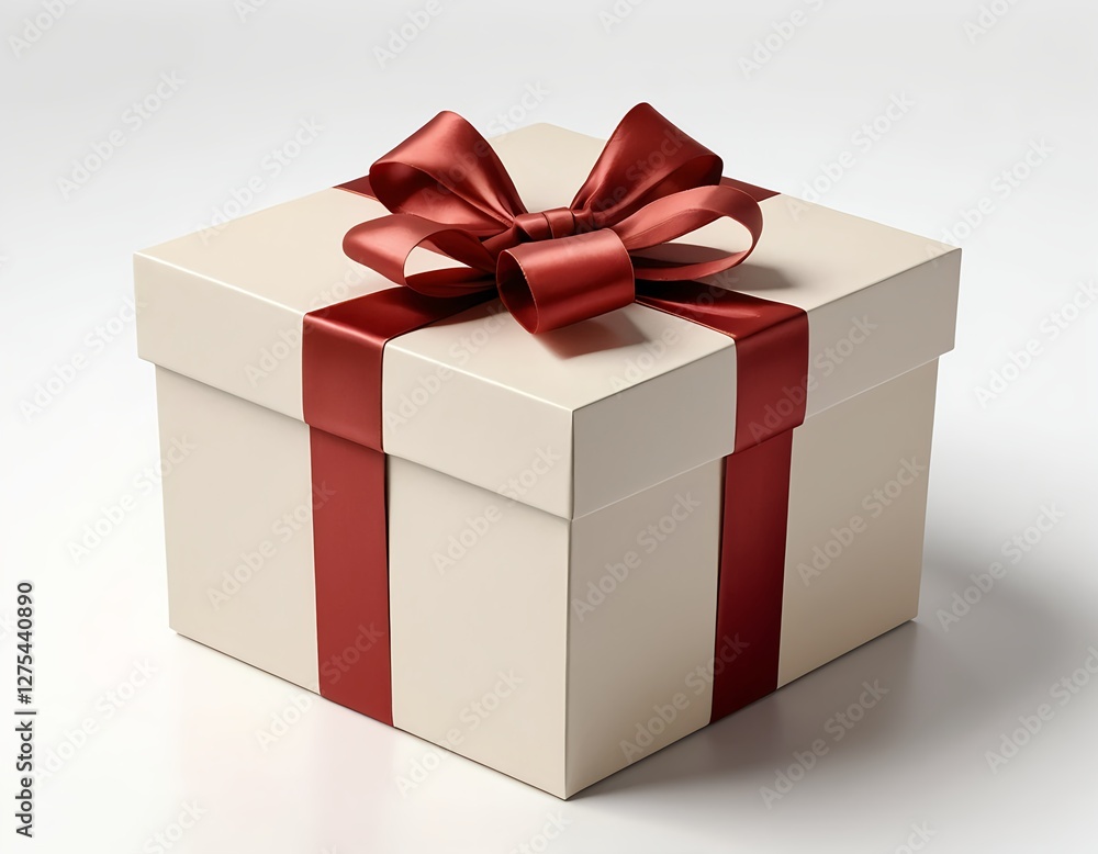 Elegant Gift Box with Red Ribbon Elegant Gift Box with Red Ribbon