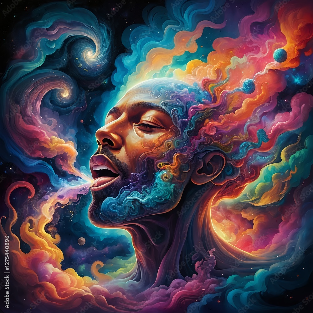 Cosmic Consciousness Man Breathing Nebula Cosmic Consciousness Man Breathing Nebula