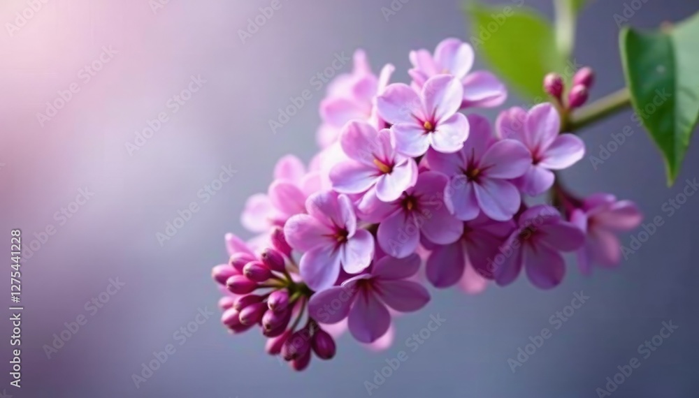 Delicate lilac flowers dangle from a single stem, botanical, lilac Delicate lilac flowers dangle from a single stem, botanical, lilac