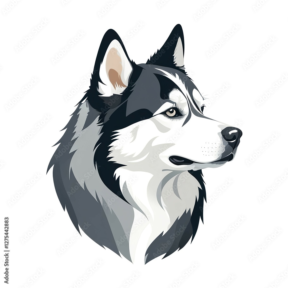 Naklejka premium クールな表情のシベリアンハスキー