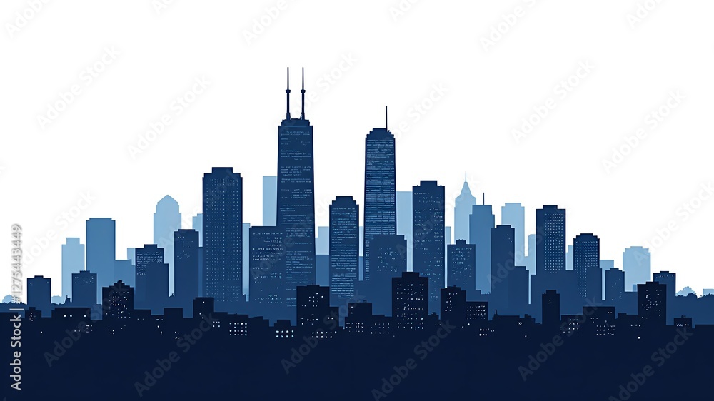 Obraz premium Silhouette of city skyline