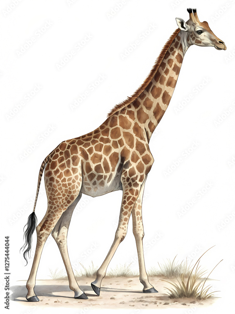 Naklejka premium A giraffe illustration on white background