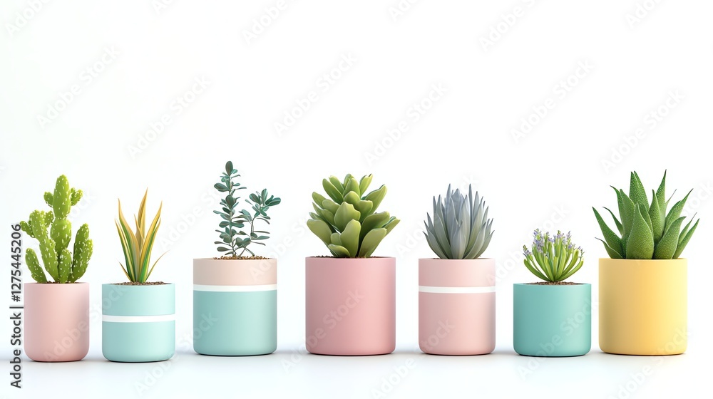 Minimal, modern, and colorful plant pots with geometric shapes in soft pastel hues. Perfect for home decor, product displays, and digital graphics Minimal, modern, and colorful plant pots with geometric shapes in soft pastel hues. Perfect for home decor, product displays, and digital graphics