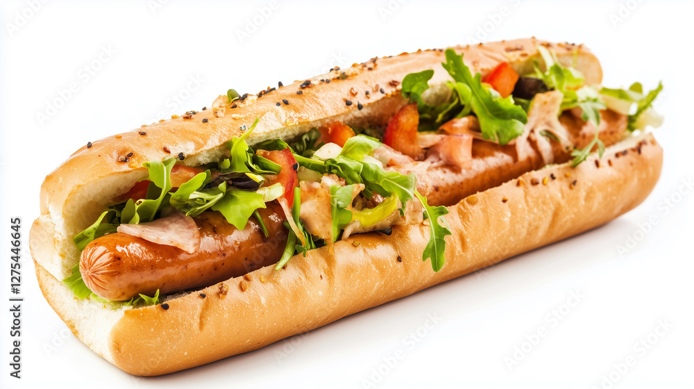 Hot dog isolated on white background Hot dog isolated on white background