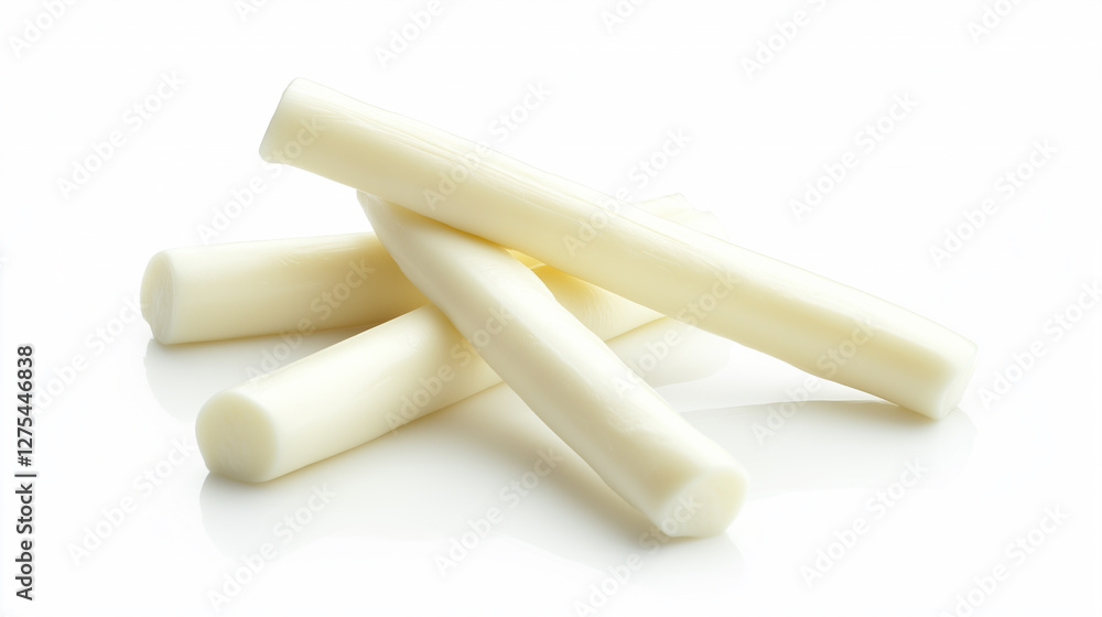 Mozzarella sticks isolated on white background Mozzarella sticks isolated on white background