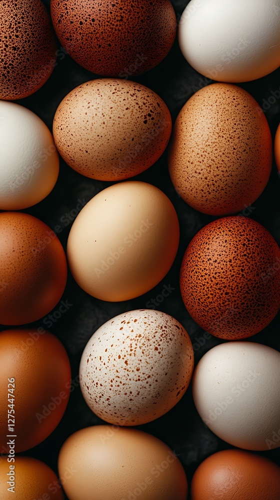 Assorted eggs on dark background Assorted eggs on dark background