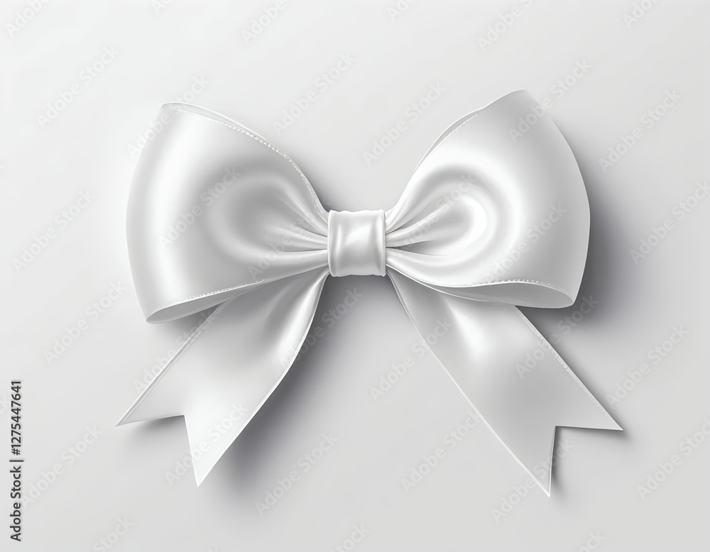 Naklejka premium White Satin Ribbon Bow
