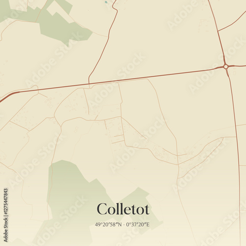 Vintage map of Colletot, France.