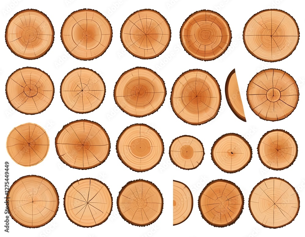 Collection of Tree Cross Sections, Wood Slice Textures Collection of Tree Cross Sections, Wood Slice Textures