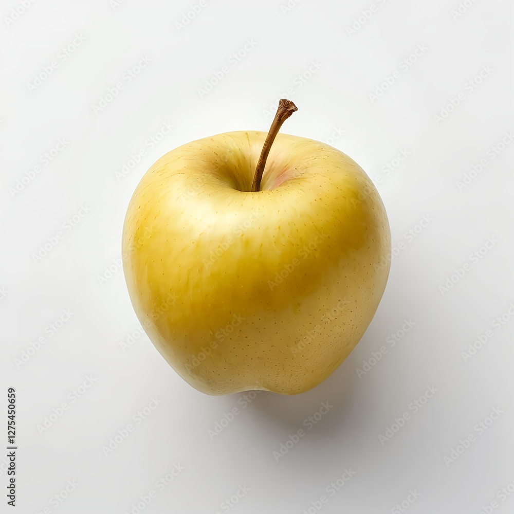 Single Golden Delicious Apple on White Background Single Golden Delicious Apple on White Background
