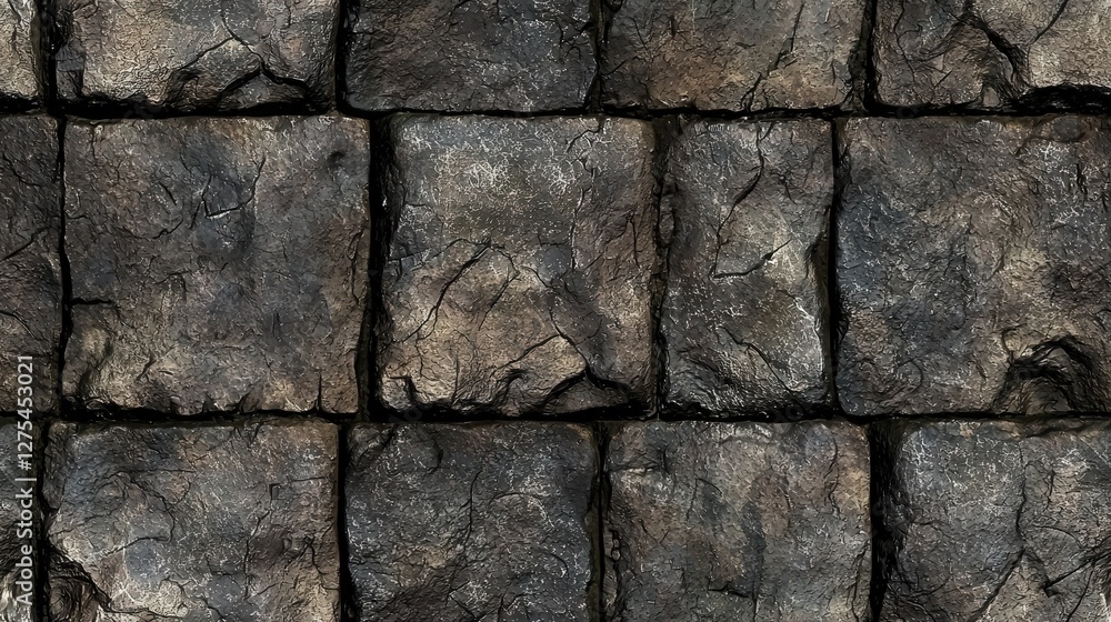 Old square stone pavement seamless texture map pattern background Old square stone pavement seamless texture map pattern background