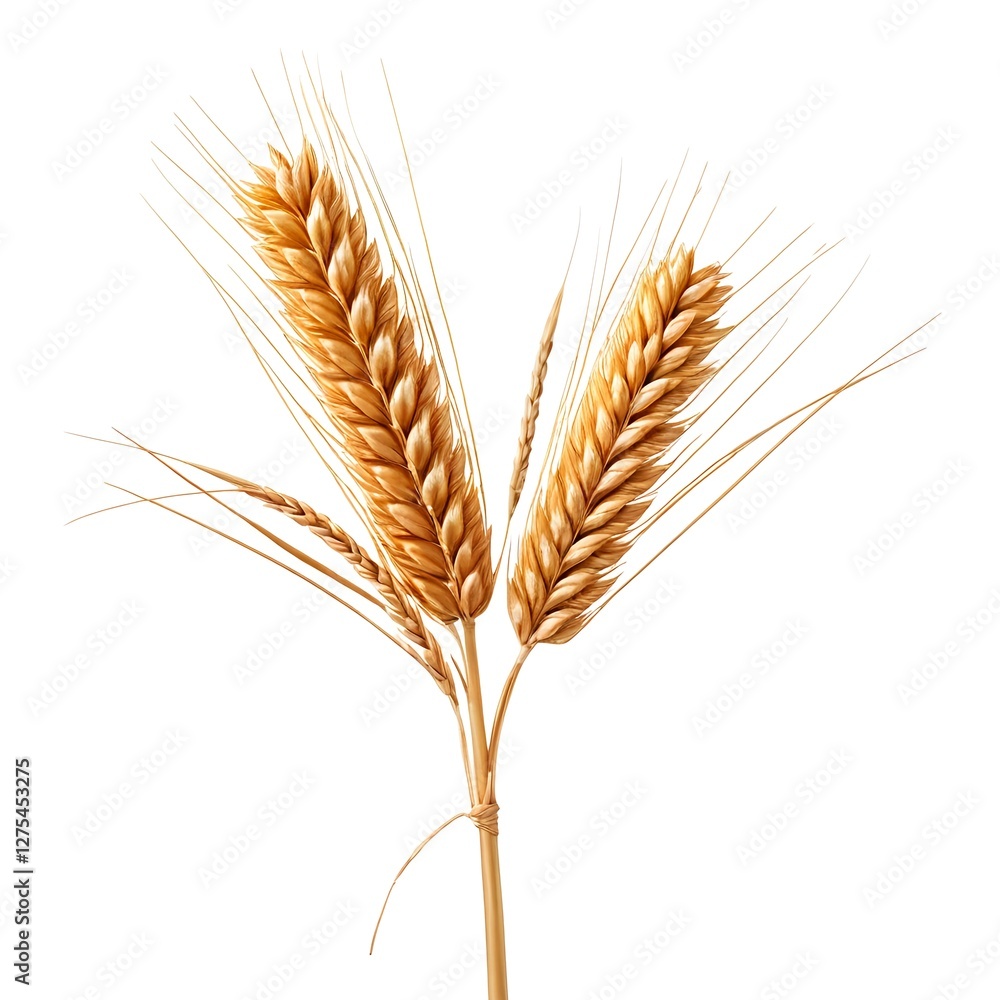 Golden Wheat Ears Isolated on White Golden Wheat Ears Isolated on White