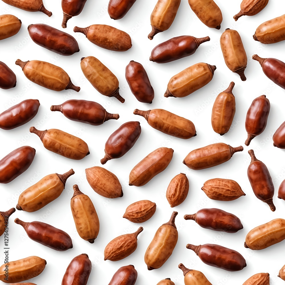 Obraz premium Seamless Pattern of Dried Dates