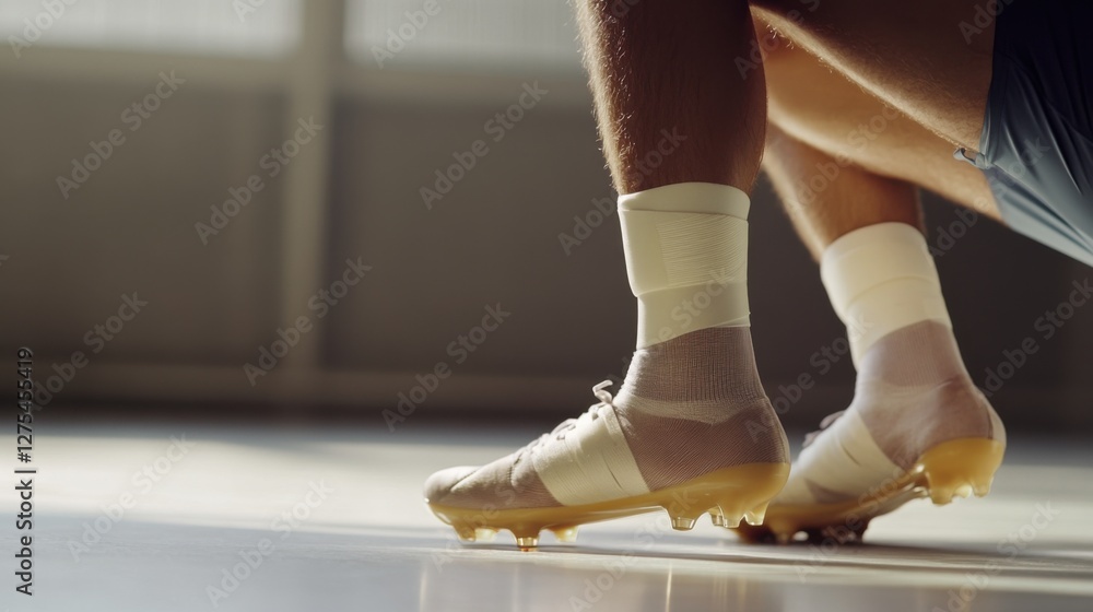 Sports injury from a torn Achilles tendon during soccer. Featuring rehabilitation and recovery