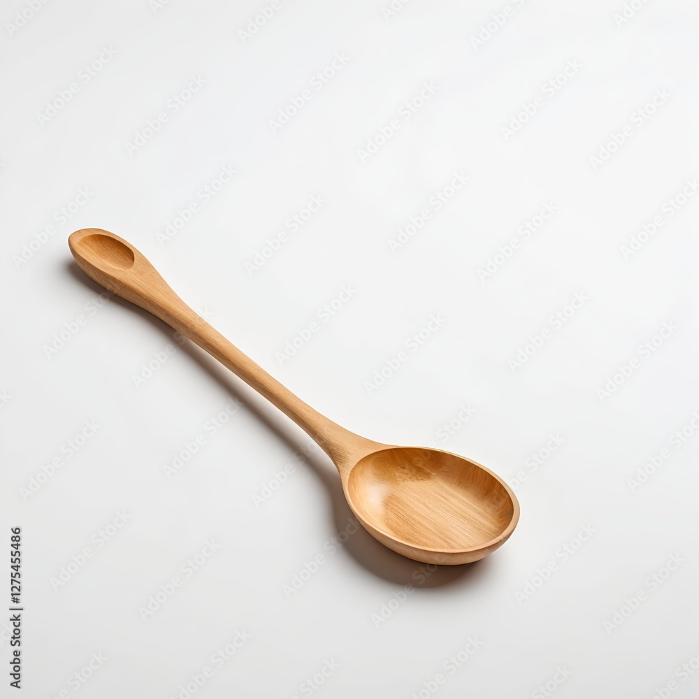 Wooden Serving Spoon on White Background Wooden Serving Spoon on White Background