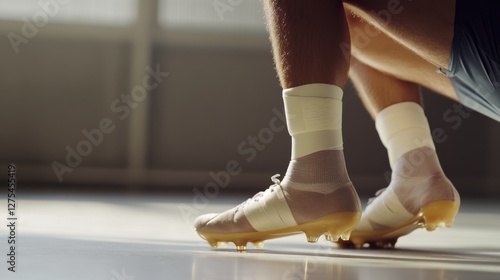 Sports injury from a torn Achilles tendon during soccer. Featuring rehabilitation and recovery