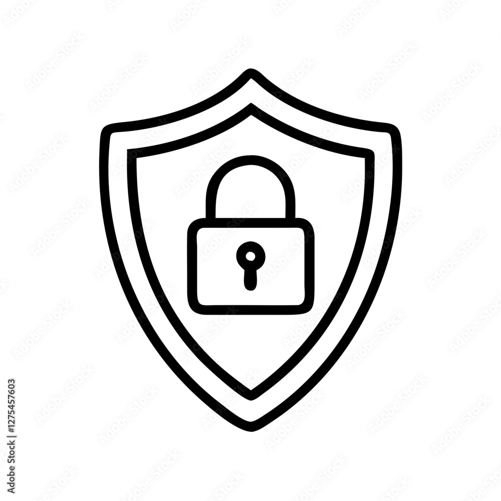 padlock in a shield icon design padlock in a shield icon design