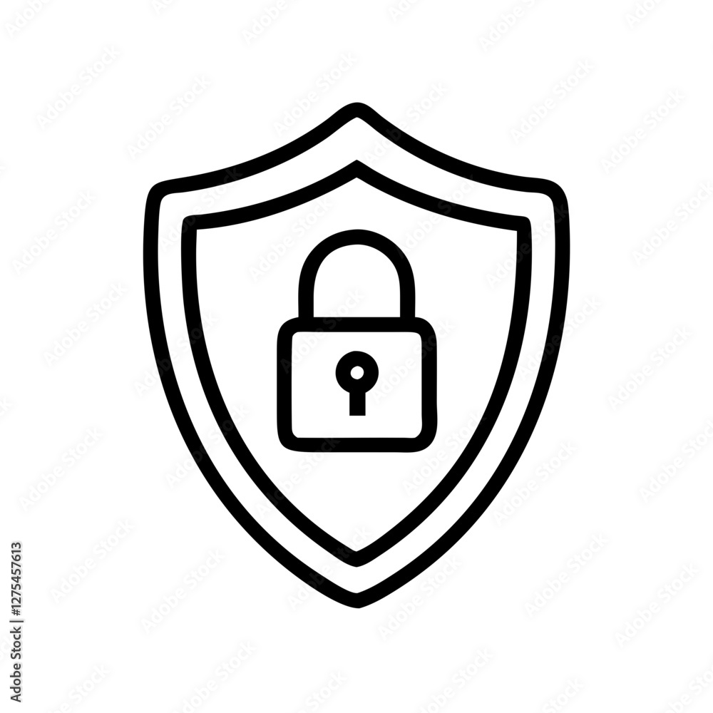 padlock in a shield icon design padlock in a shield icon design