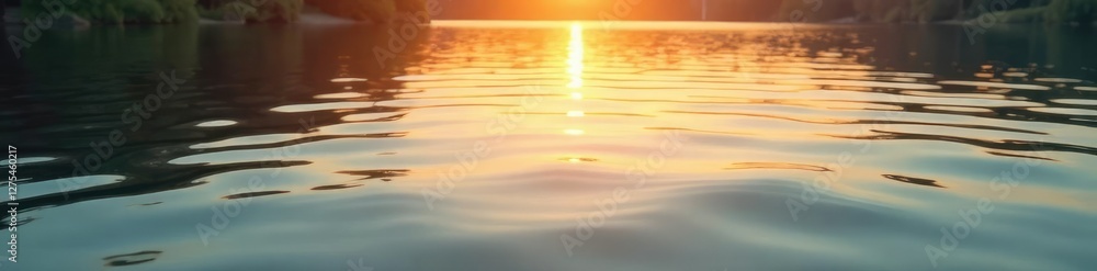 Soft golden waves in a serene lake background, calm, reflection, peaceful Soft golden waves in a serene lake background, calm, reflection, peaceful