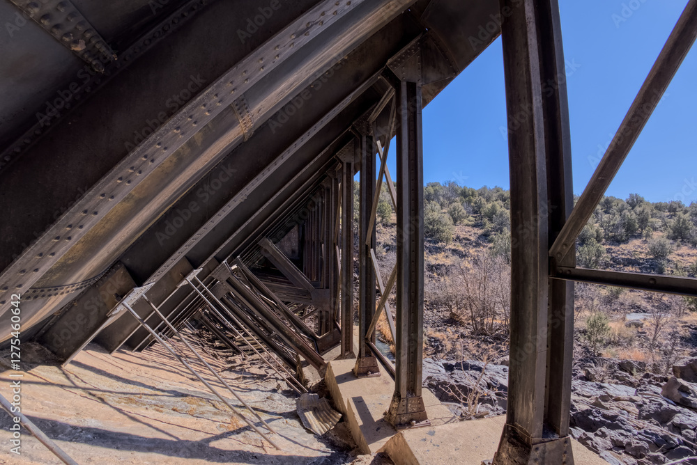 Historic Bainbridge Steel Dam near Ash Fork AZ Historic Bainbridge Steel Dam near Ash Fork AZ