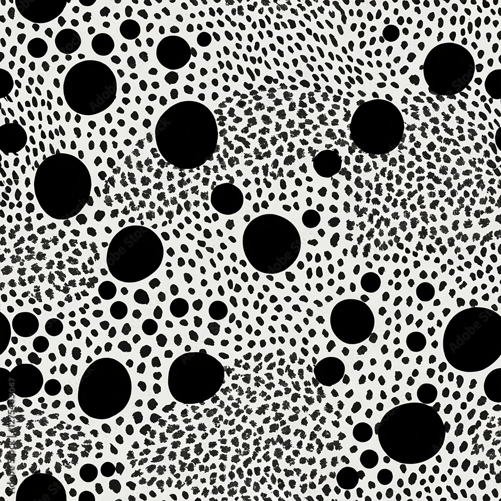 Abstract Black and White Polka Dot Pattern Abstract Black and White Polka Dot Pattern