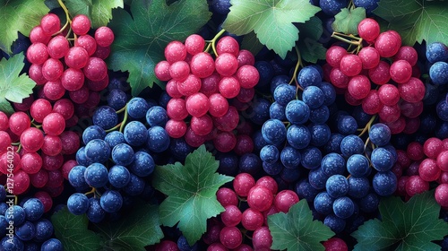 Wallpaper Mural Grapes on flat surface texture map pattern background Torontodigital.ca