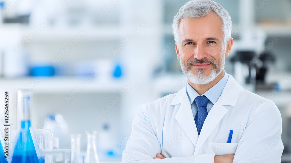 Male Scientist in Lab Coat with Focused Expression, Head and Shoulders Close-up, Working in a Laboratory
Male Scientist in Lab Coat with Focused Expression, Head and Shoulders Close-up, Working in a Laboratory