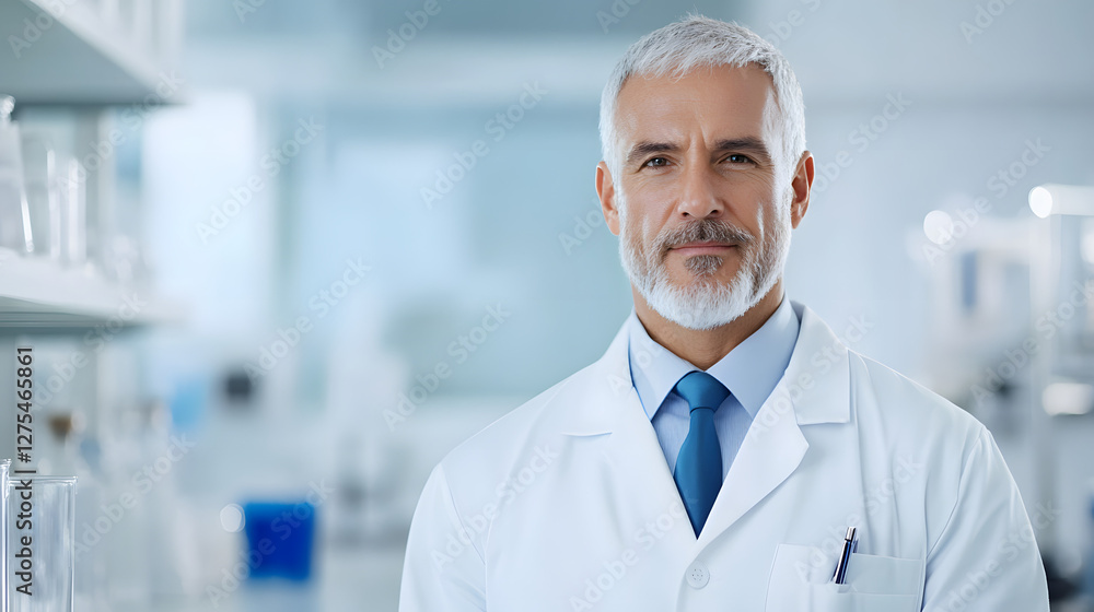 Male Scientist in Lab Coat with Focused Expression, Head and Shoulders Close-up, Working in a Laboratory
Male Scientist in Lab Coat with Focused Expression, Head and Shoulders Close-up, Working in a Laboratory