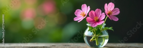 Wallpaper Mural Delicate wood cranesbill flowers in glass vessel, glass, sylvaticum Torontodigital.ca