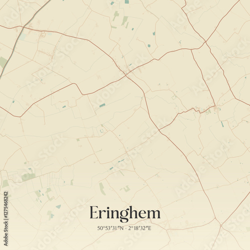 Vintage map of Eringhem, France.