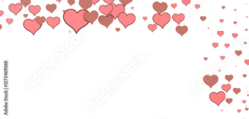 colorful flying hearts on a...