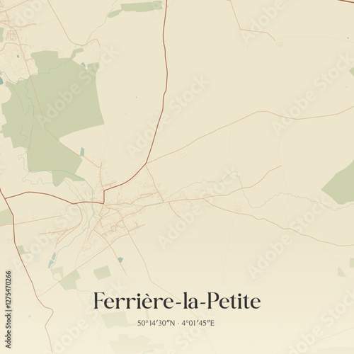 Vintage map of Ferrière-la-Petite, France.