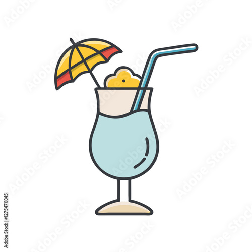 pina colada cocktail icon design