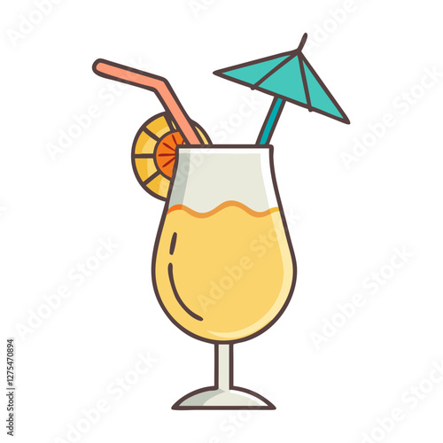 pina colada cocktail icon design